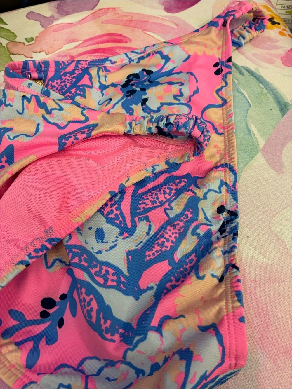 Lilly Pulitzer Pink Floral Bikini Bottom